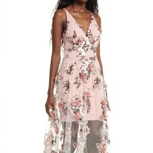 Dress the Population Sidney 3D floral sheer Dress